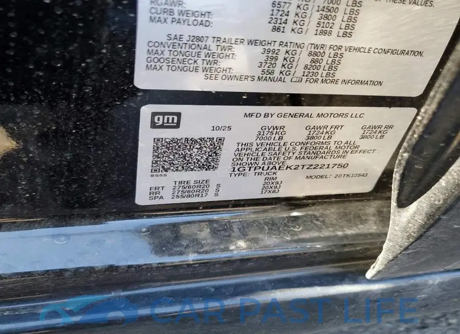 1GTPUAEK2TZ221750# 12