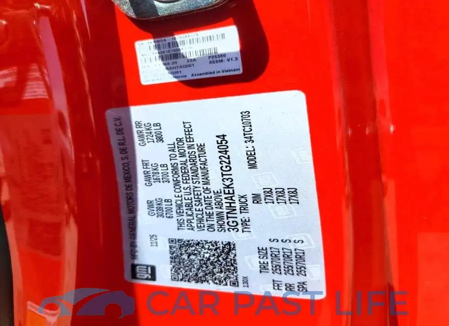 3GTNHAEK3TG224054# 12
