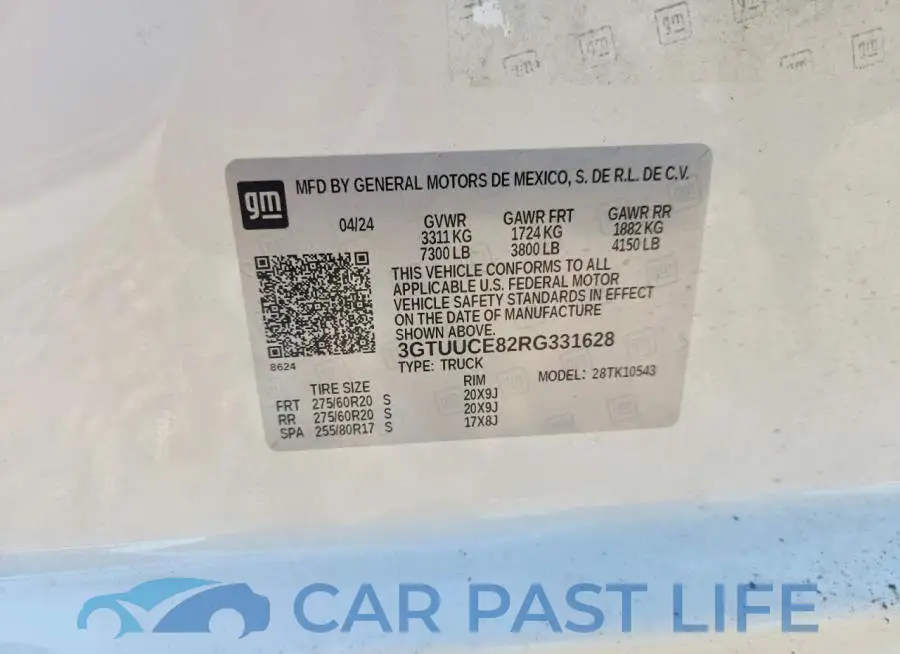 3GTUUCE82RG331628# 12