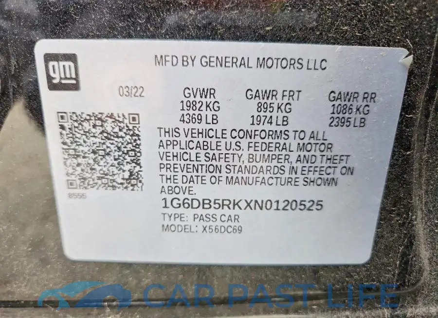 1G6DB5RKXN0120525# 12