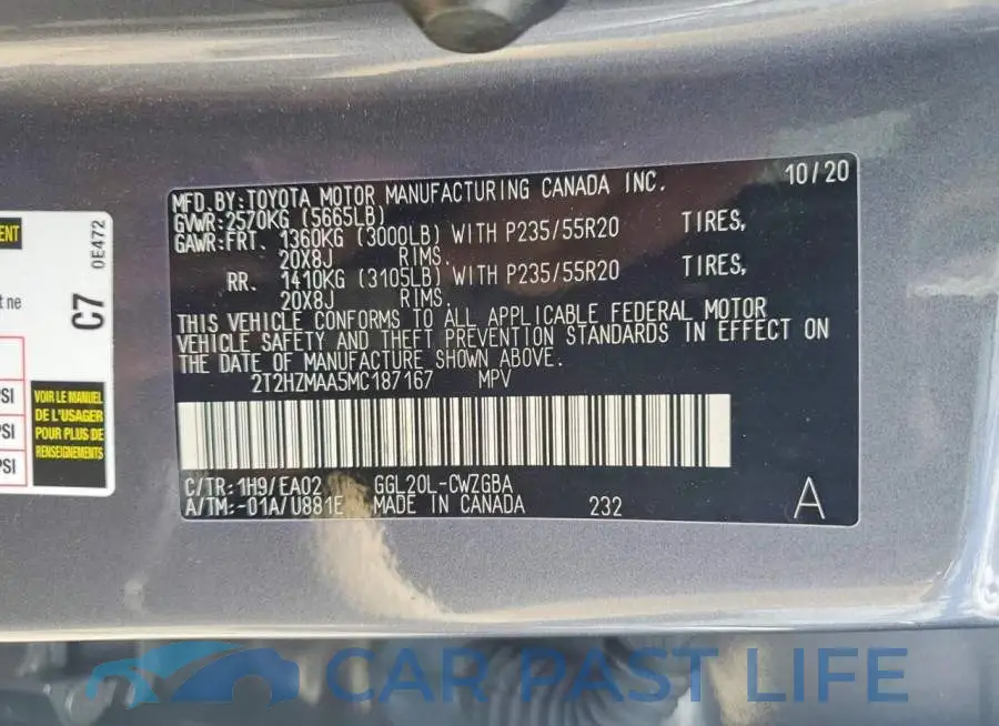 2T2HZMAA5MC187167# 12