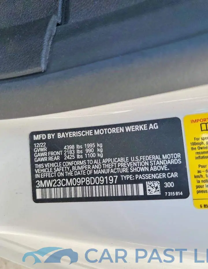 3MW23CM09P8D09197# 12