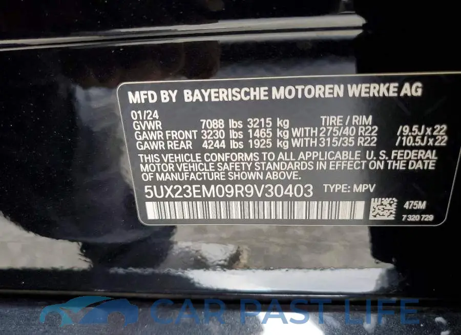 5UX23EM09R9V30403# 13