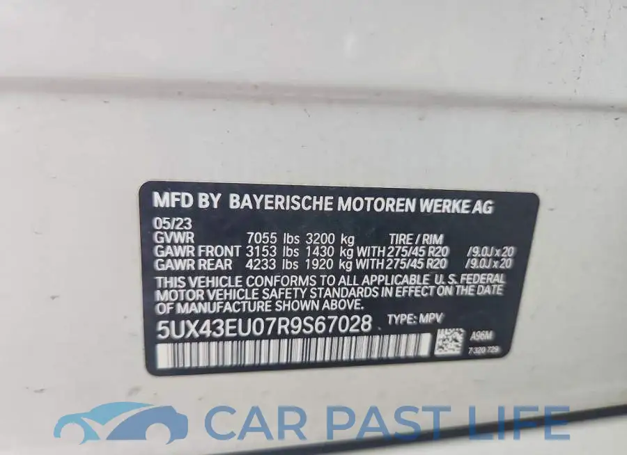 5UX43EU07R9S67028# 13