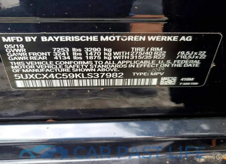 5UXCX4C59KLS37982# 13