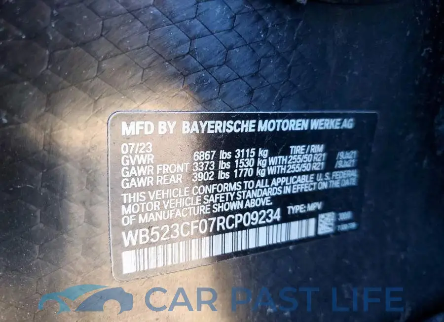 WB523CF07RCP09234# 13