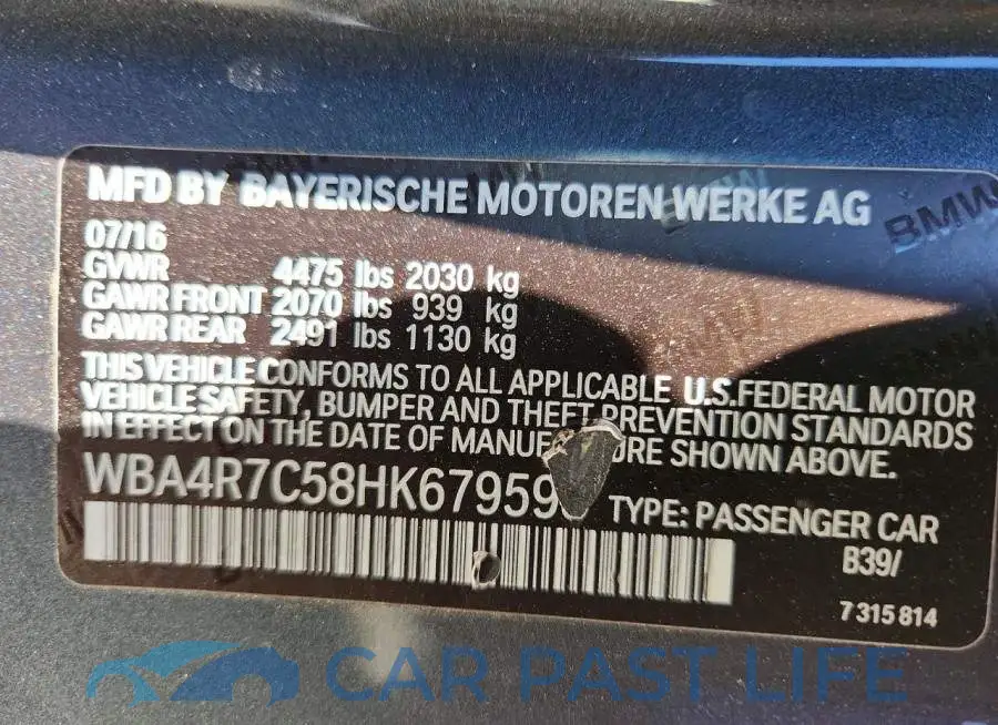 WBA4R7C58HK679598# 12