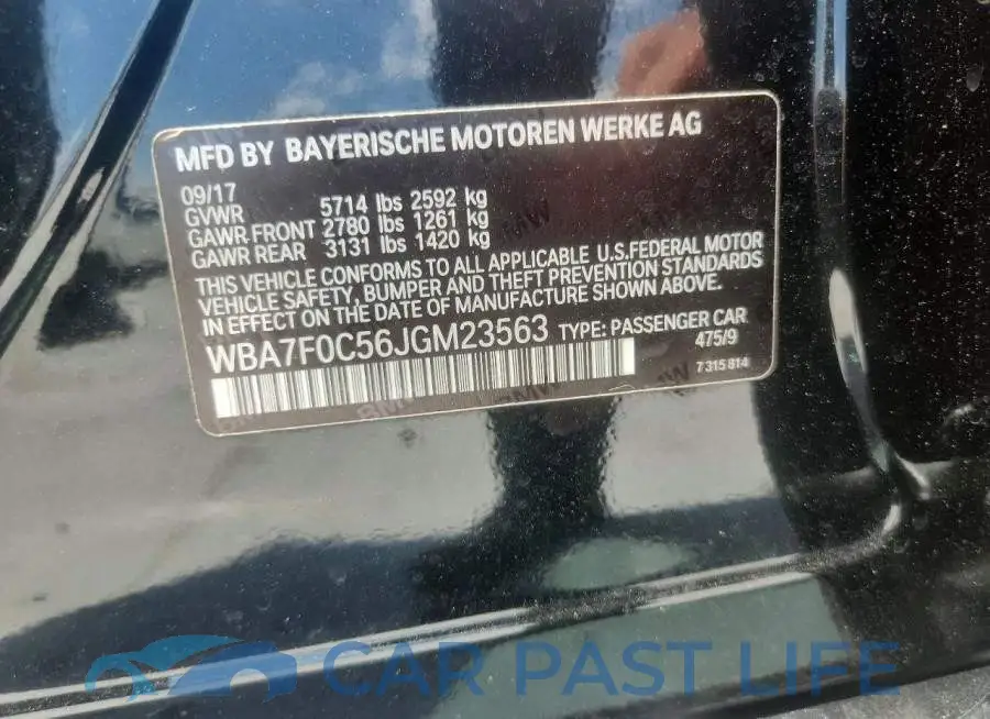 WBA7F0C56JGM23563# 12