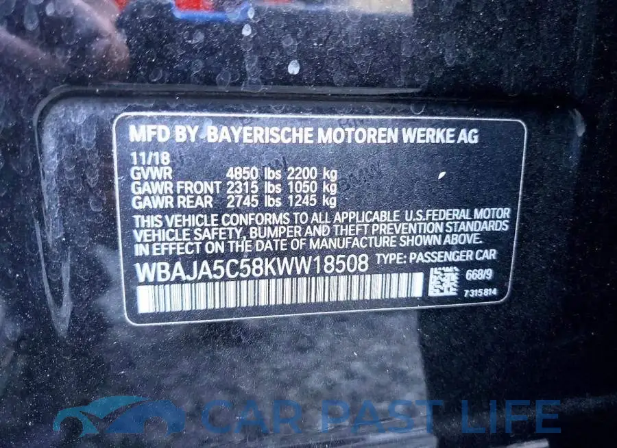 WBAJA5C58KWW18508# 12
