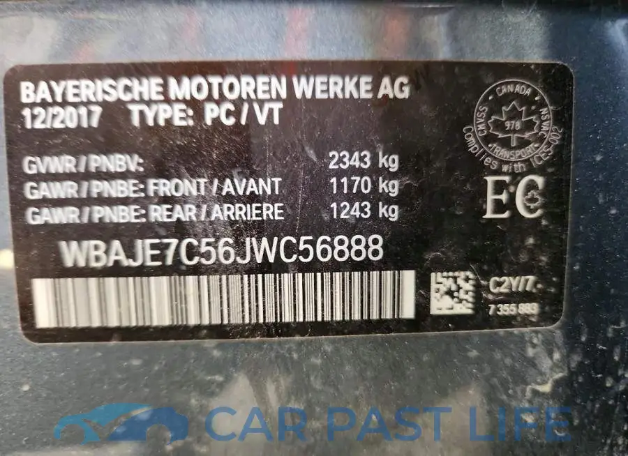 WBAJE7C56JWC56888# 12