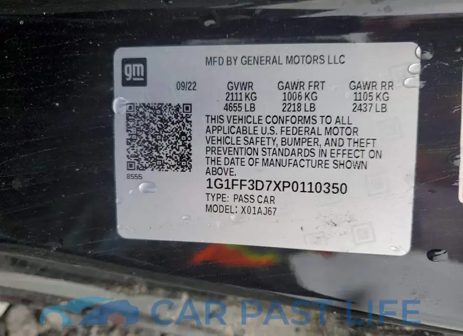 1G1FF3D7XP0110350# 12