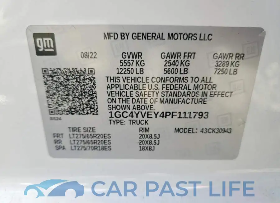 1GC4YVEY4PF111793# 12