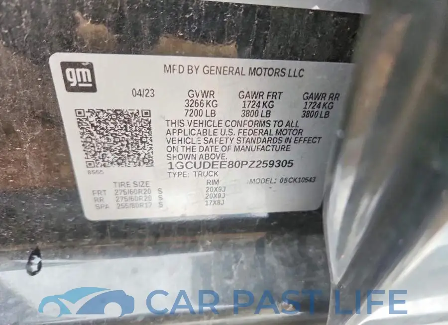 1GCUDEE80PZ259305# 12