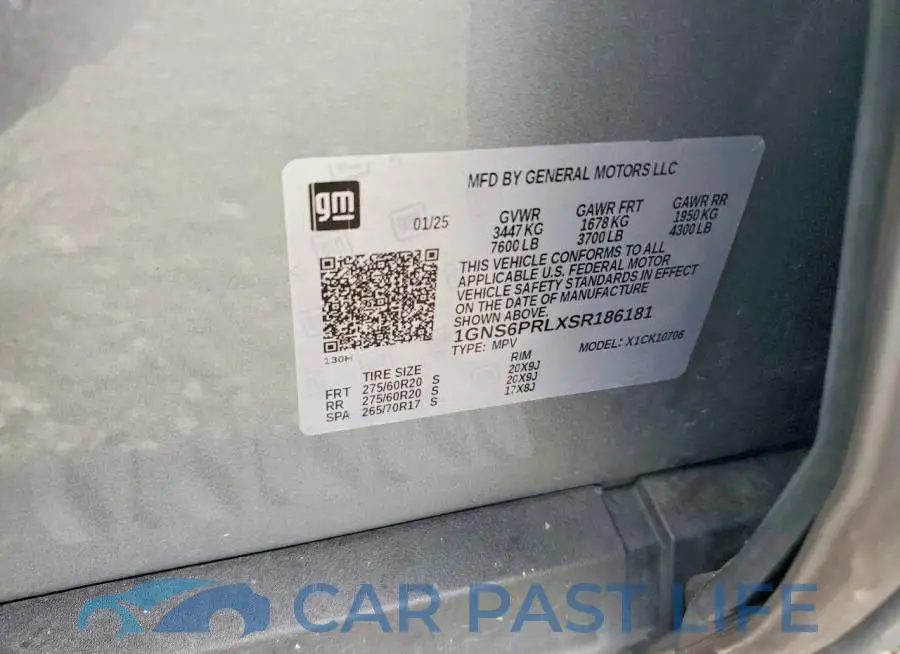 1GNS6PRLXSR186181# 13