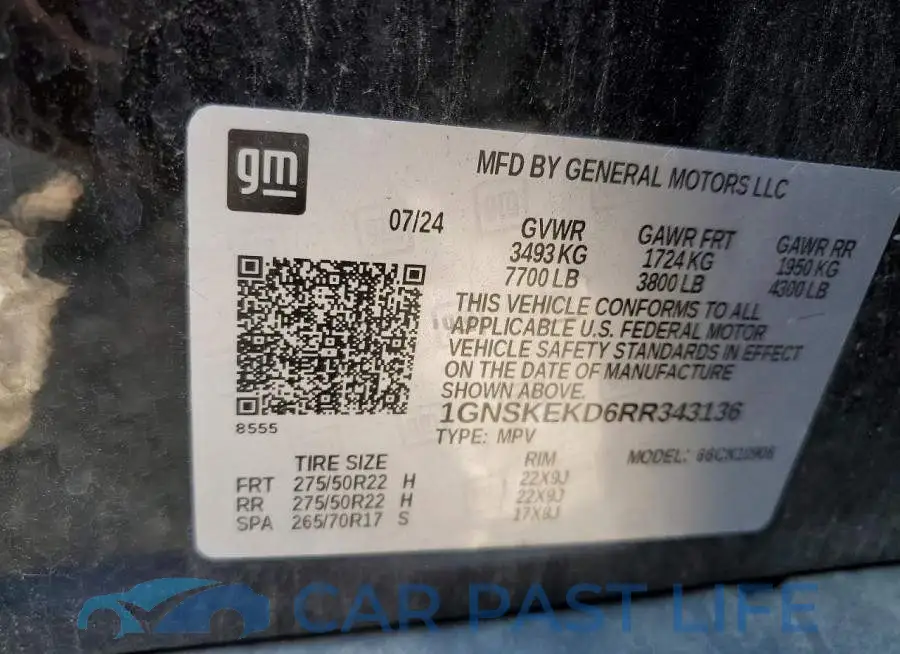 1GNSKEKD6RR343136# 13