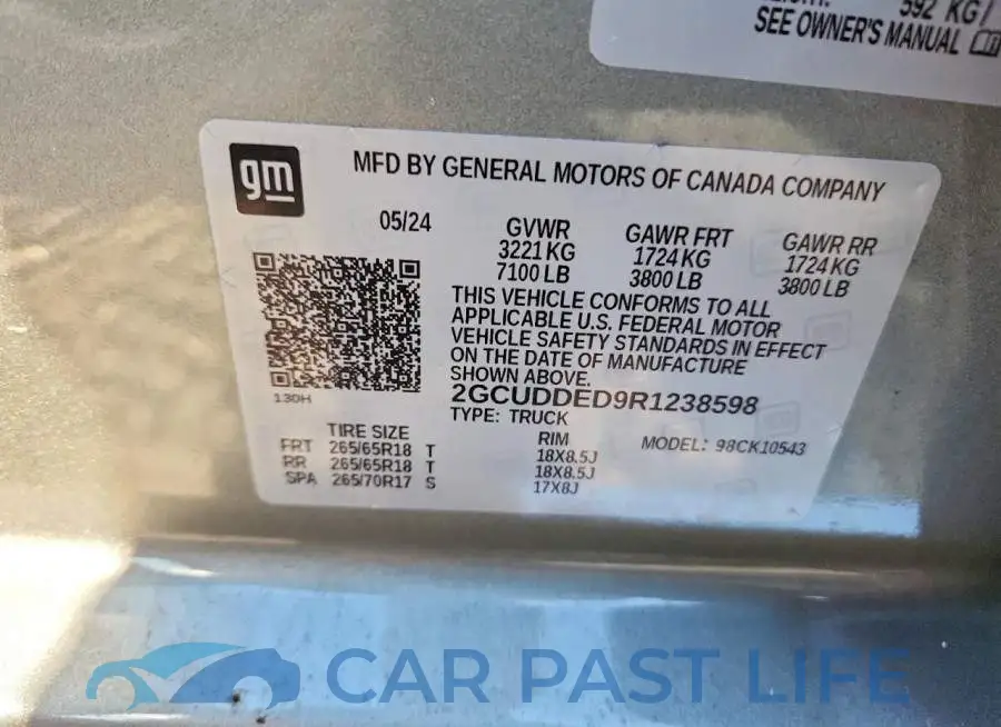 2GCUDDED9R1238598# 12