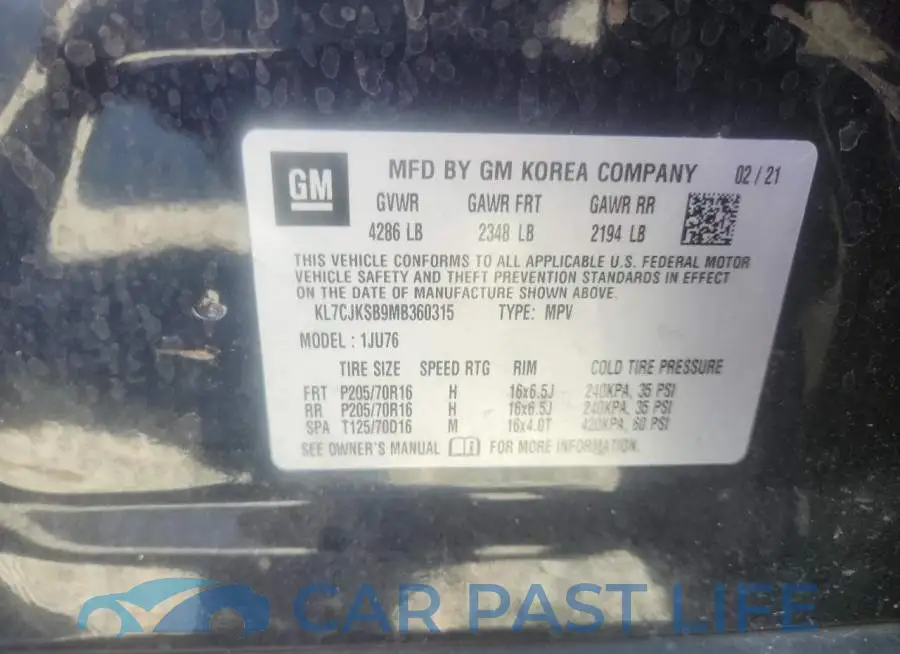 KL7CJKSB9MB360315# 13