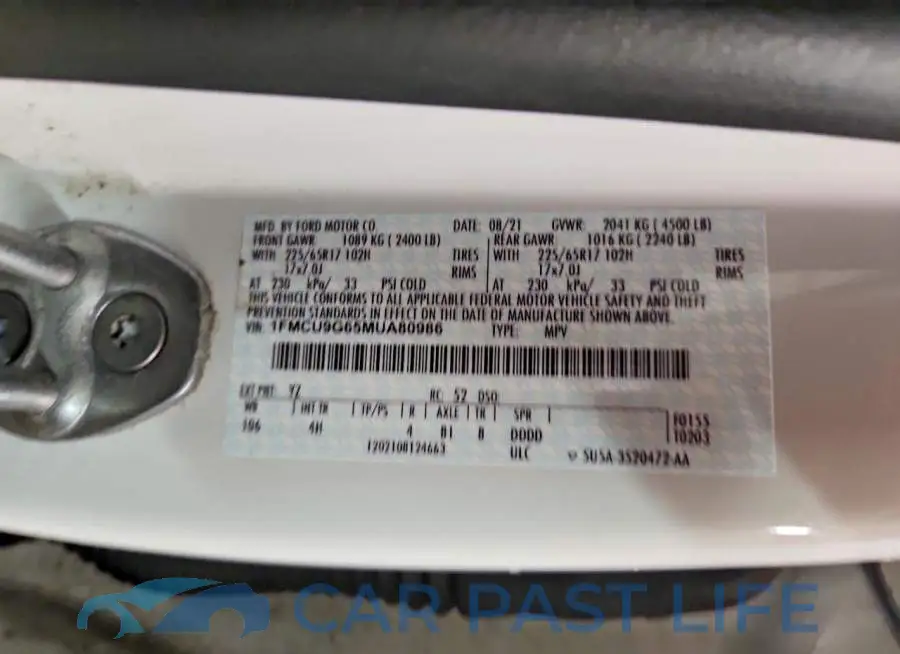 1FMCU9G65MUA80986# 13