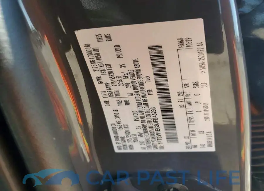 1FTEW1EG9JFB45293# 12