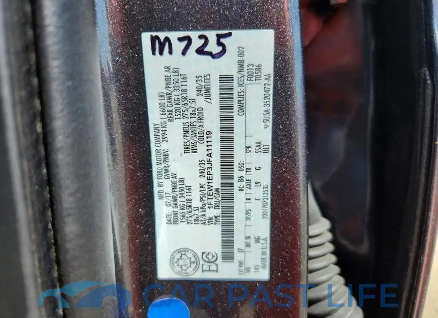 1FTEW1EP3JFA11119# 12