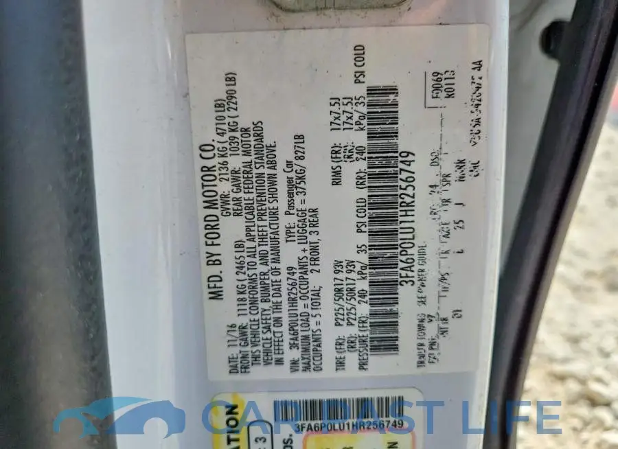 3FA6P0LU1HR256749# 12