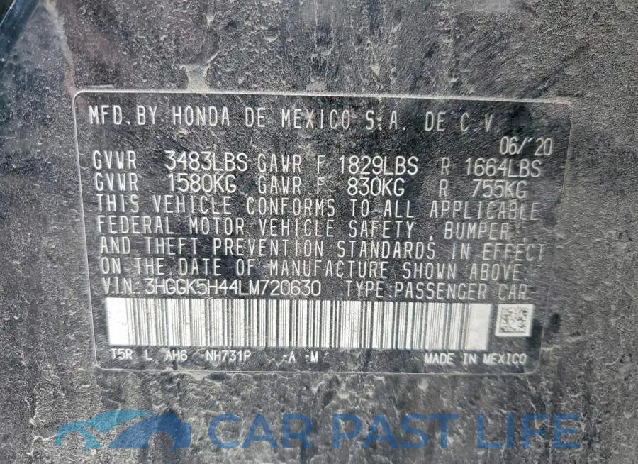 3HGGK5H44LM720630# 12
