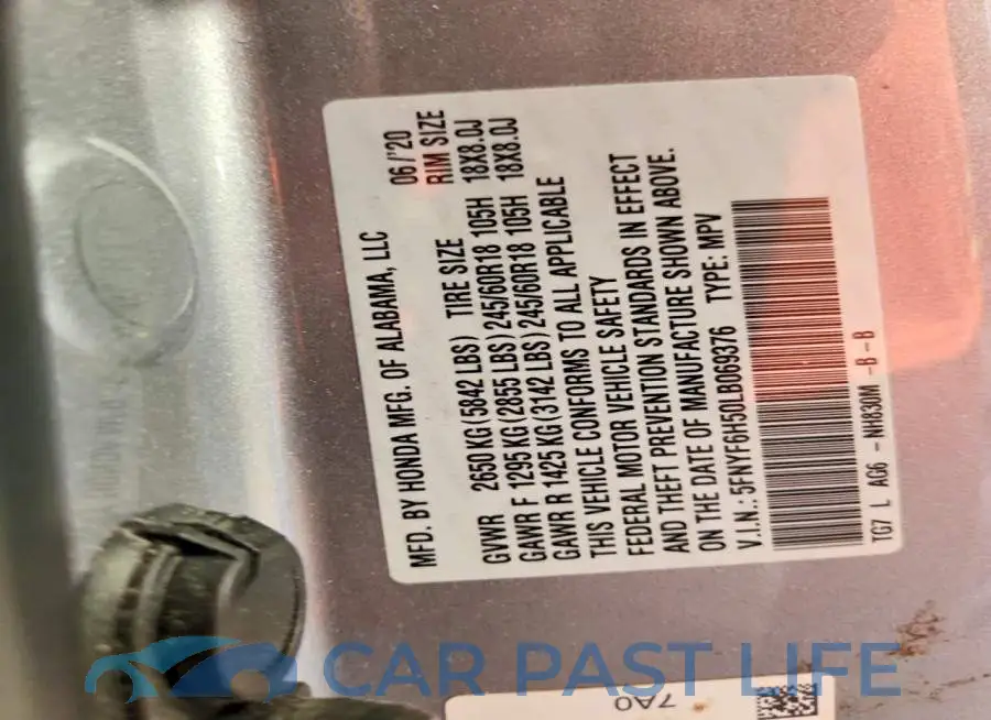 5FNYF6H50LB069376# 13