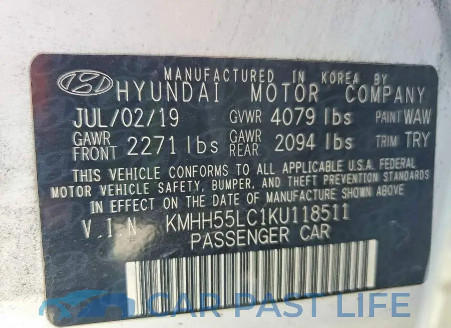 KMHH55LC1KU118511# 12