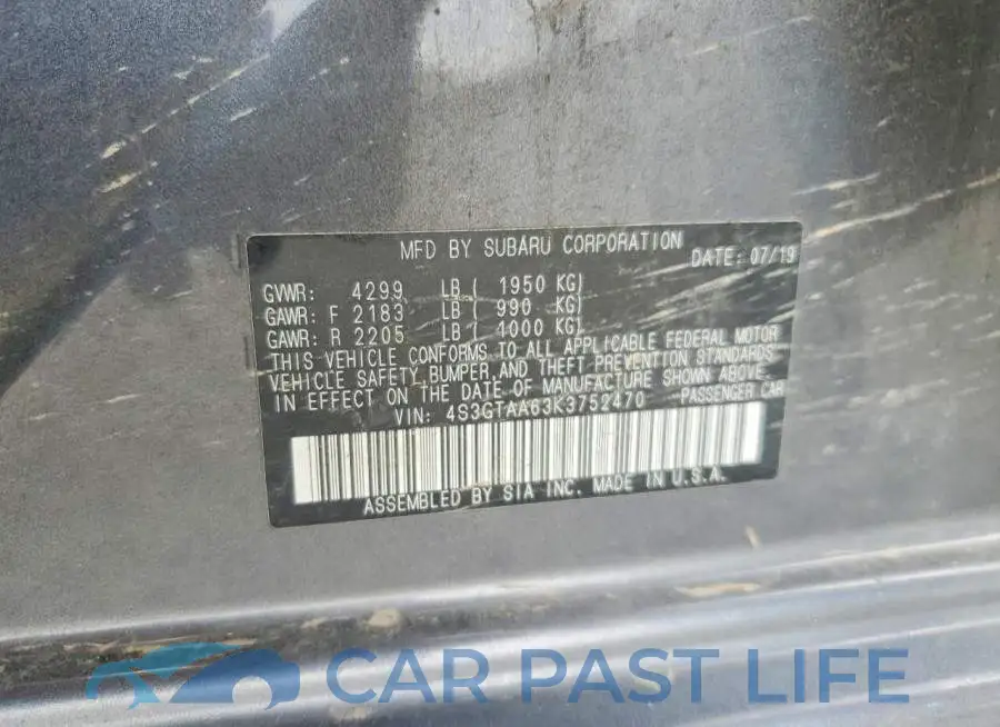 4S3GTAA63K3752470# 14