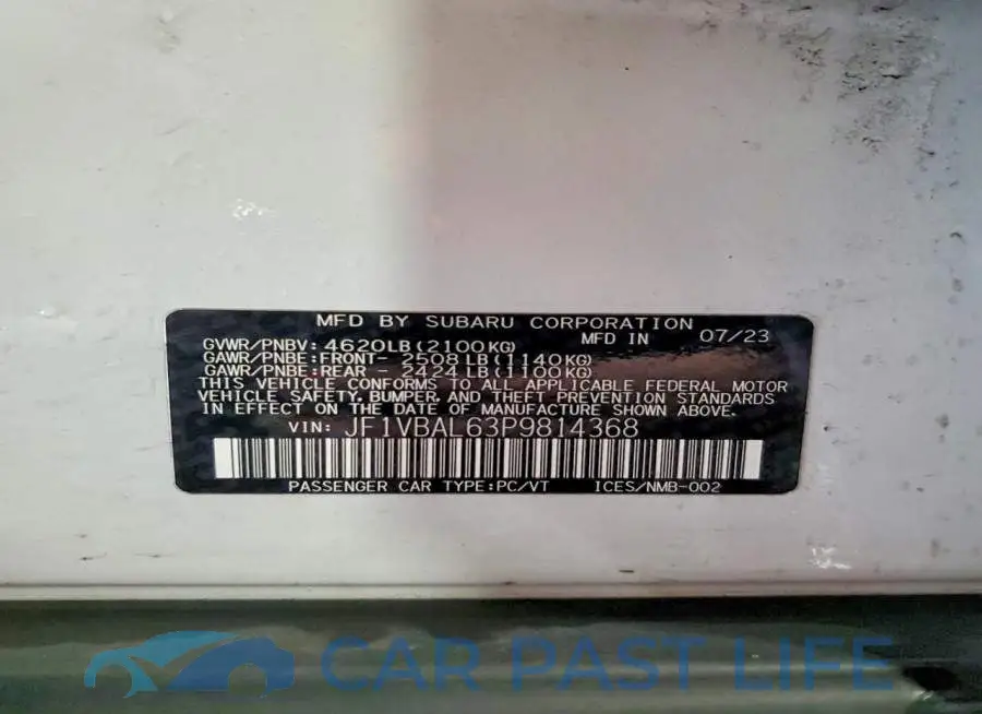 JF1VBAL63P9814368# 12