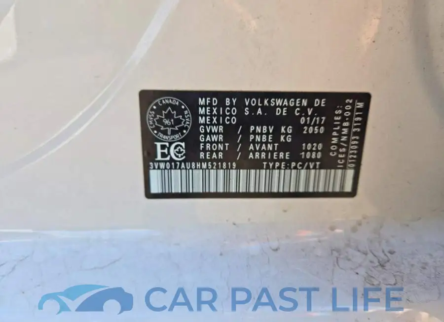 3VW017AU8HM521819# 13