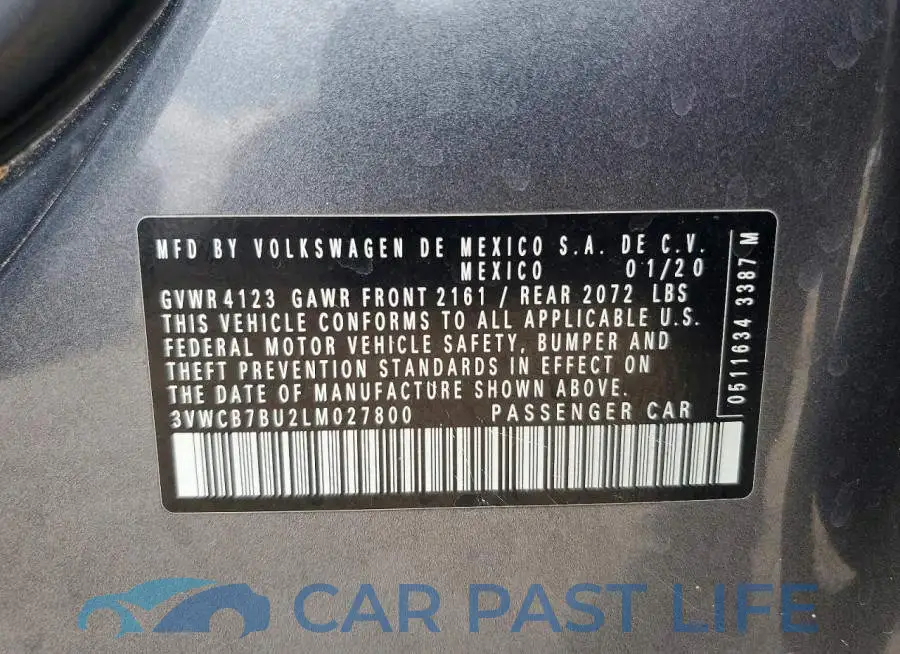 3VWCB7BU2LM027800# 12