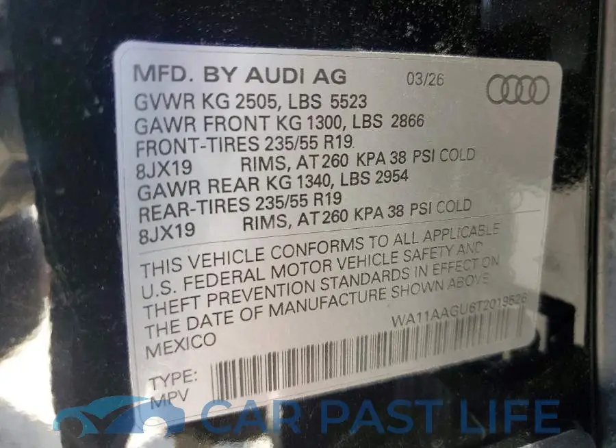 WA11AAGU6T2019526# 14
