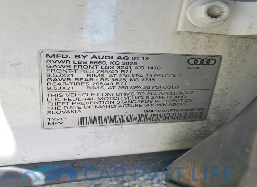 WA1VAAF70JD029189# 12