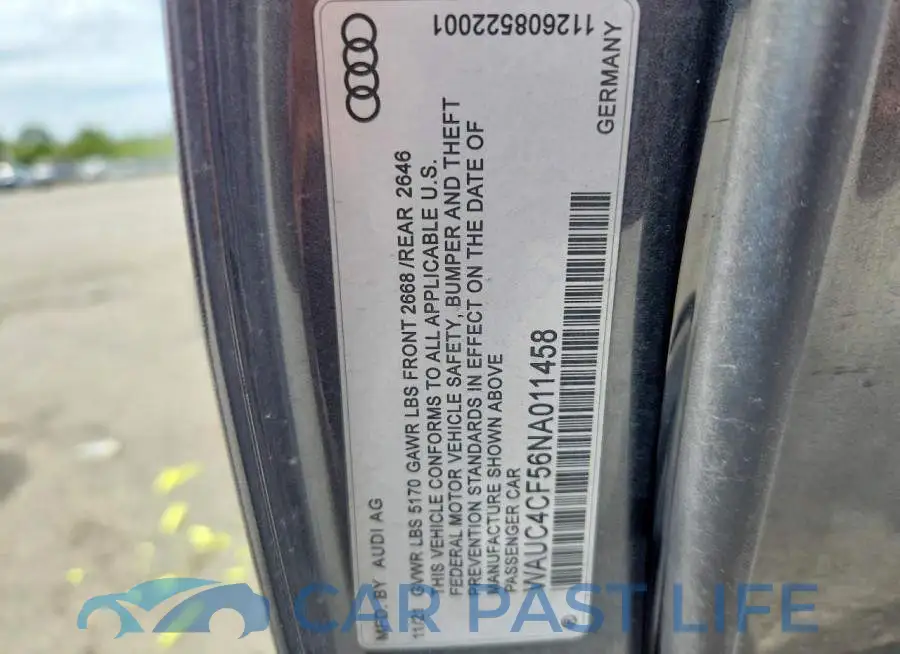 WAUC4CF56NA011458# 12