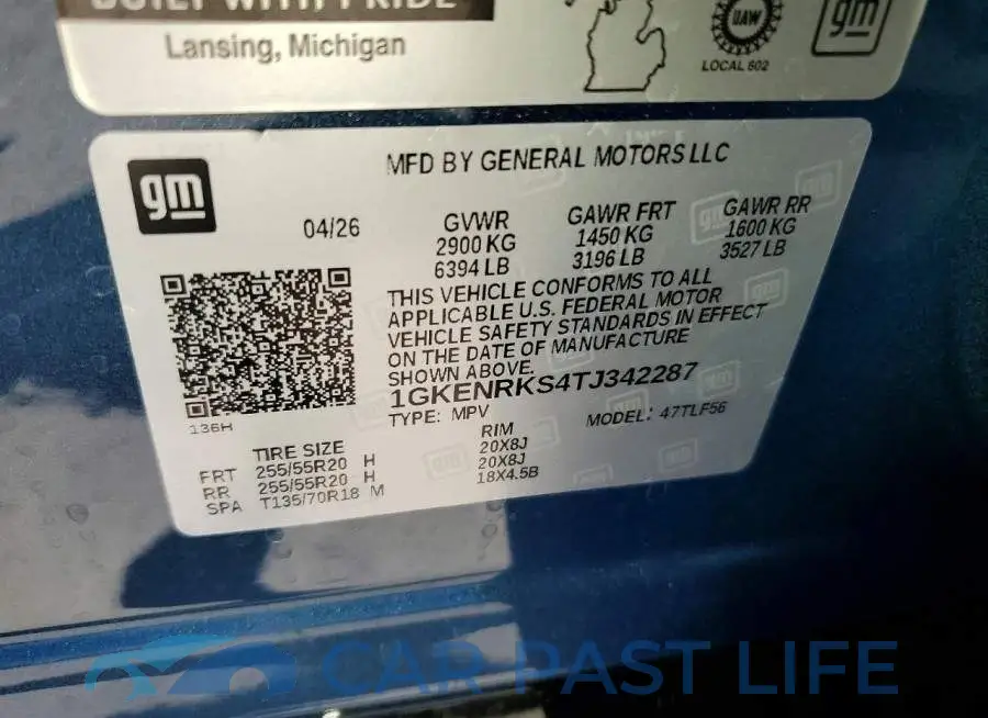 1GKENRKS4TJ342287# 13