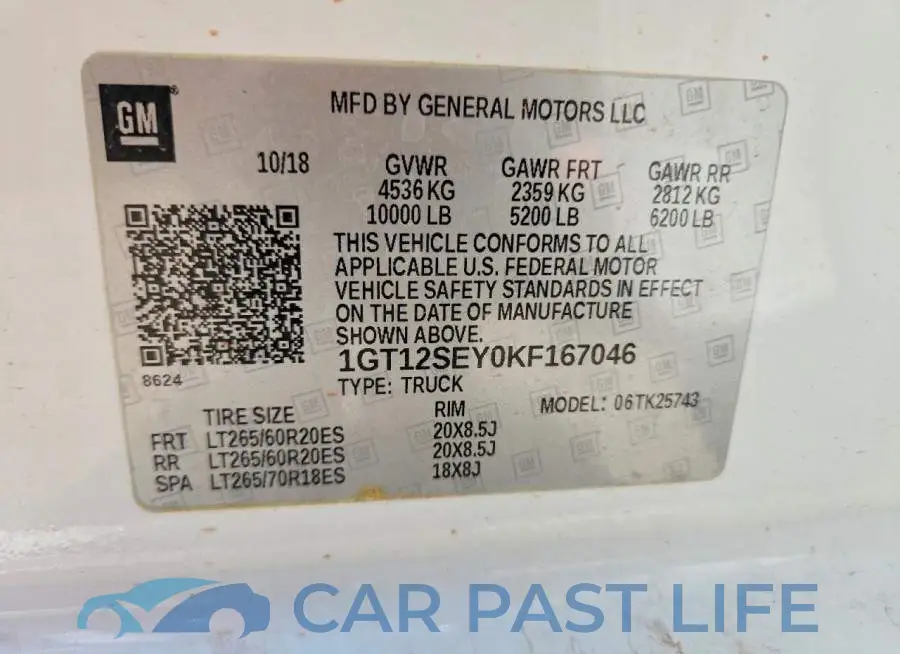 1GT12SEY0KF167046# 12