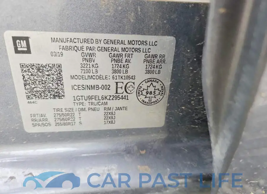 1GTU9FEL6KZ295441# 12