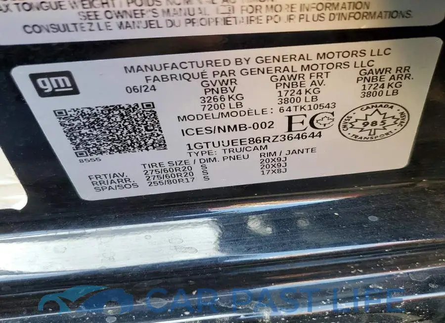 1GTUUEE86RZ364644# 13