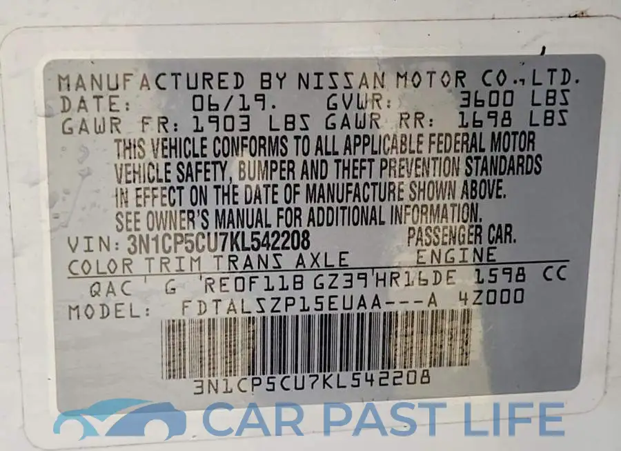 3N1CP5CU7KL542208# 13