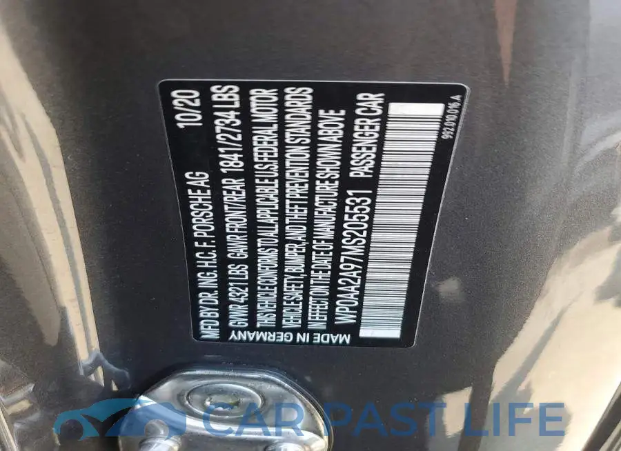 WP0AA2A97MS205531# 12