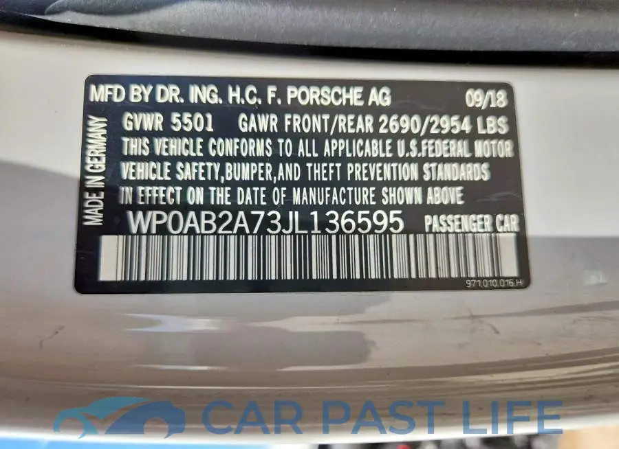 WP0AB2A73JL136595# 12
