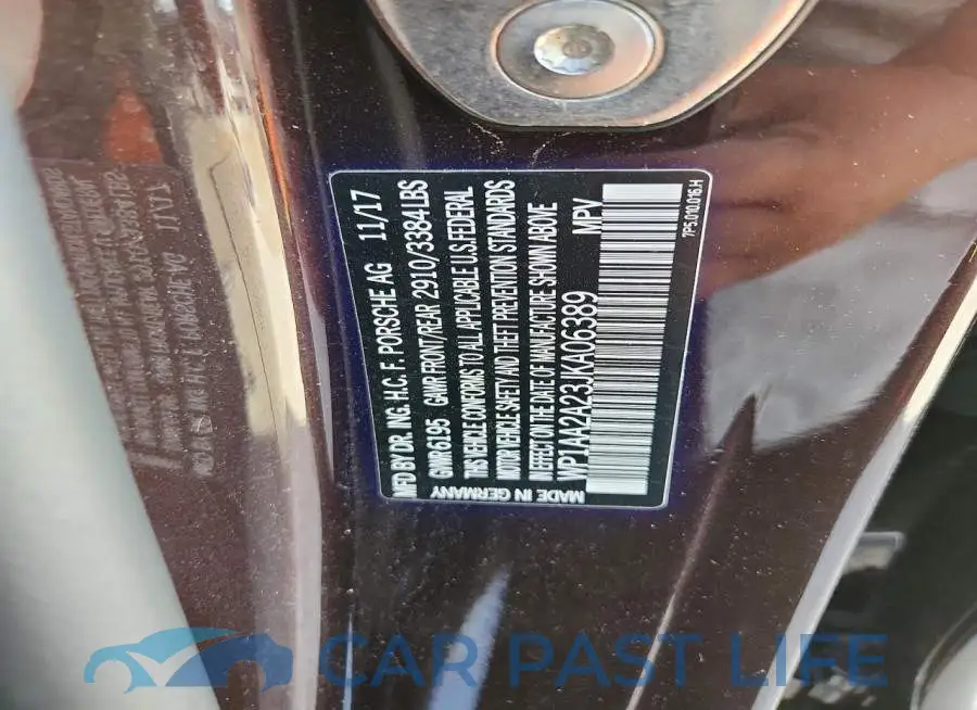 WP1AA2A23JKA06389# 12
