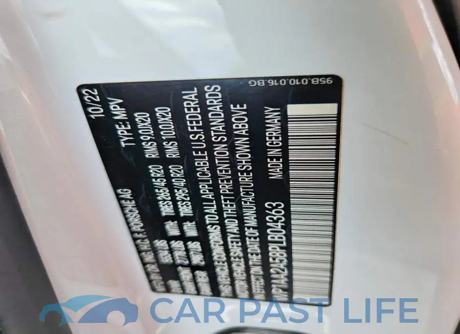 WP1AA2A58PLB04363# 13