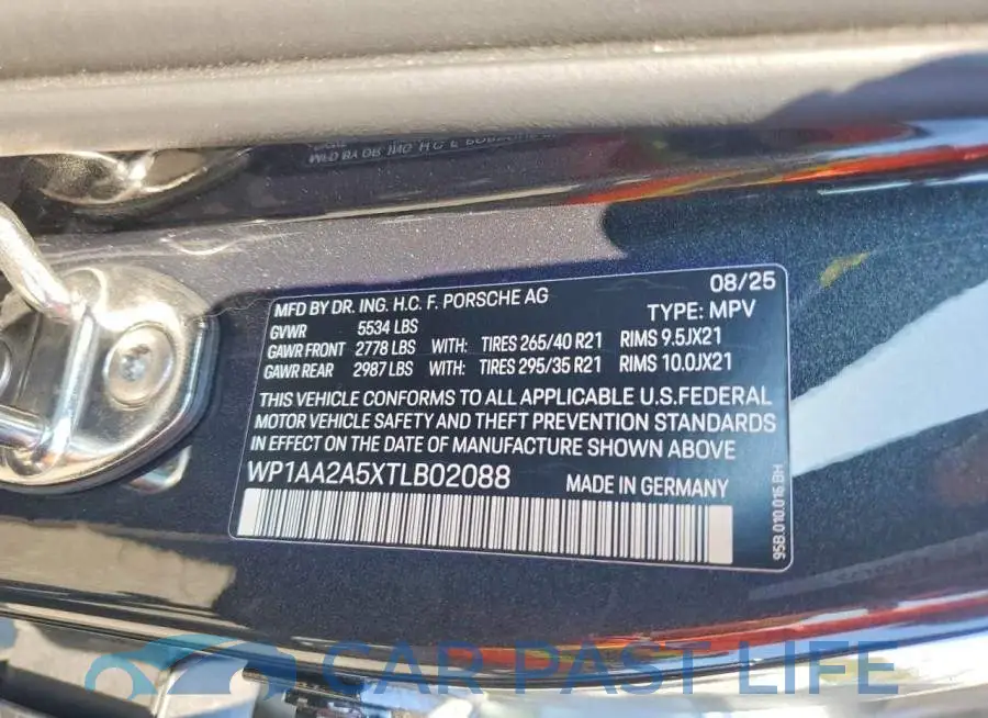 WP1AA2A5XTLB02088# 14