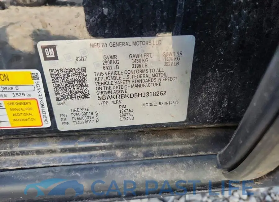 5GAKRBKD5HJ318262# 13