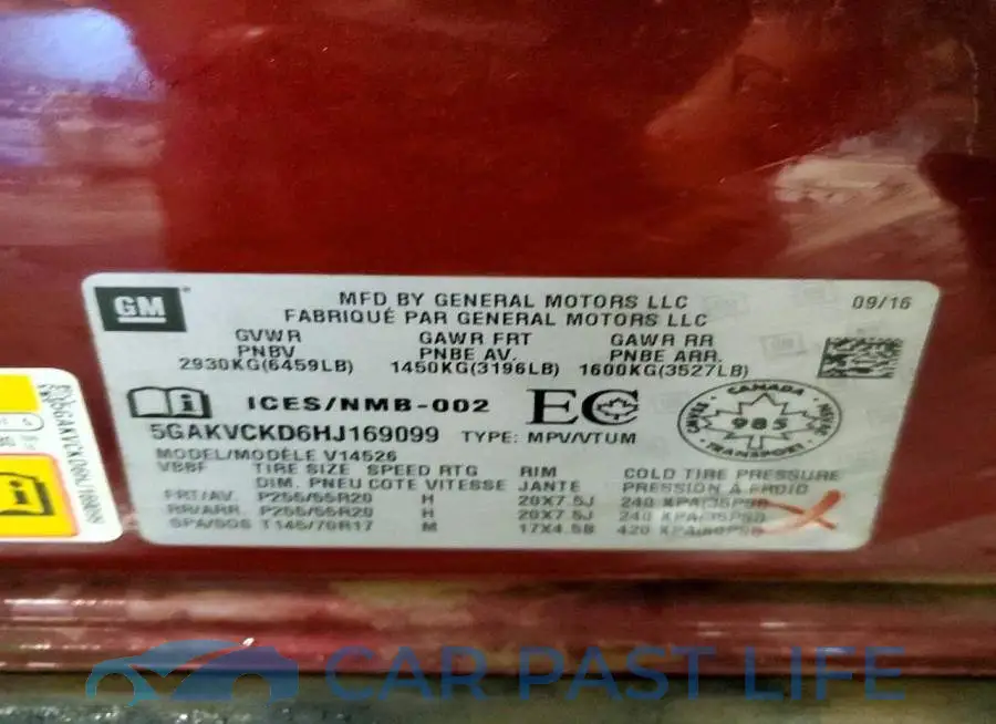 5GAKVCKD6HJ169099# 13