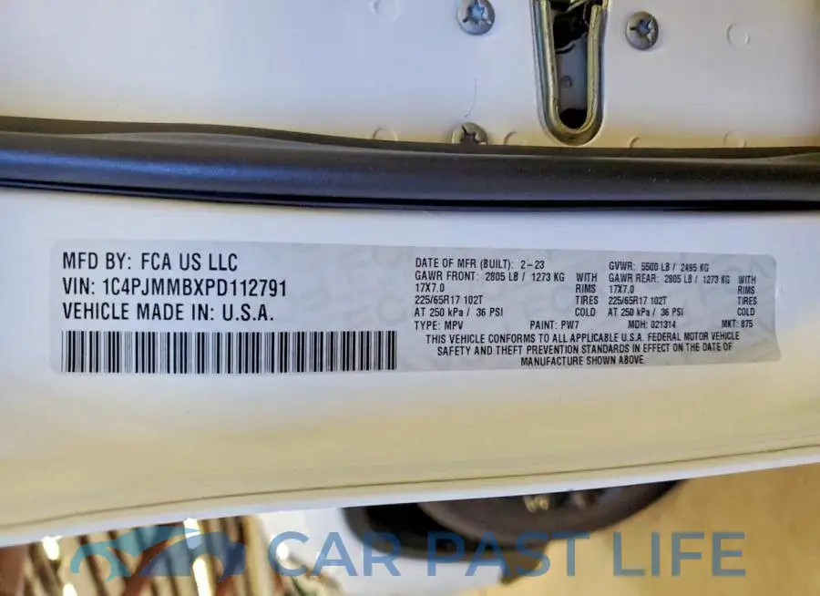 1C4PJMMBXPD112791# 13