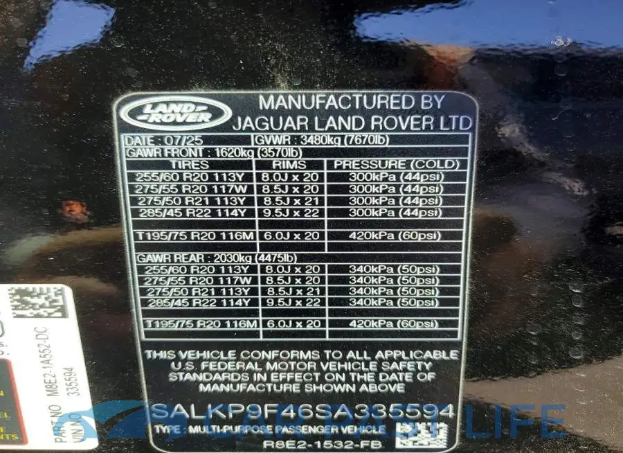 SALKP9F46SA335594# 13
