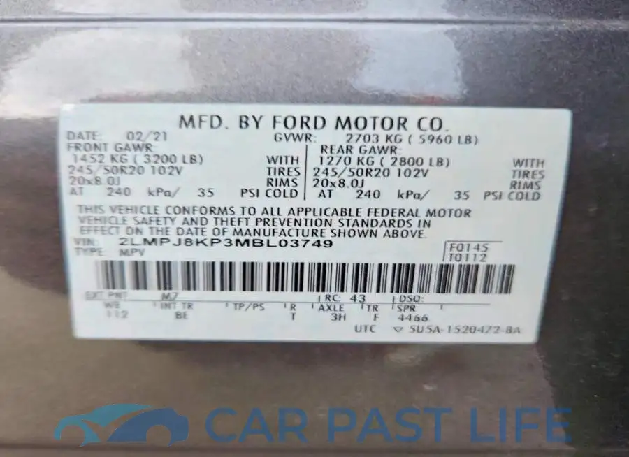 2LMPJ8KP3MBL03749# 14